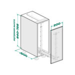 DISPENSA Junior Slim 200 мм Комплект, H640 - 728 мм, 2 полки ARENA classic, цвет титан, дно серое, Kesseböhmer