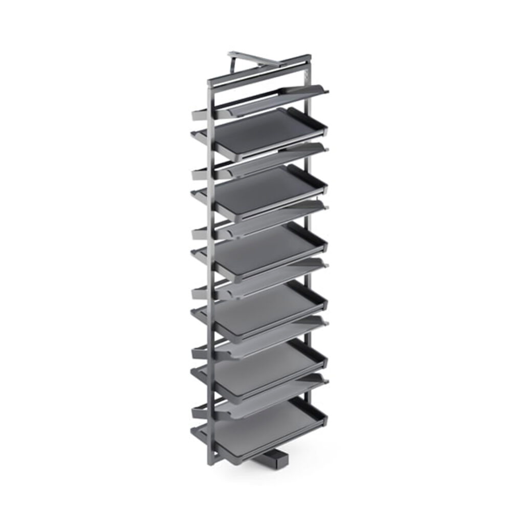 Стойка для обуви поворотная , Symphony WB-671, 12 полок, для фасада 800мм, 700/360/1910-2110 мм, антрацит, ATM