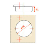 Петля Series 200 Key-hole/Snap-on 165 град,.45x9,5 мм 