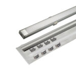 Комплект 1506W-01 (алюм. профиль анод, диффузор матовый, 4 заглушки с отверстием серые, 4 клипсы), 2м
