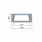 Комплект 1506W-01 (алюм. профиль анод, диффузор матовый, 4 заглушки с отверстием серые, 4 клипсы), 2м