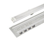 Комплект 1506W-04 (алюм. профиль белый крашенный, диффузор матовый, 4 заглушки с отверстием белые, 4 клипсы), 2м