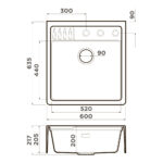Omoikiri Kinokawa 90-GB Artceramic/графит кухонная мойка