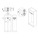 Комплект выдвижных вешалок для брюк Symphony WB-668B, 20 шт(верхнее крепление) с направляющими Полного Выдвижения L350, 356мм/630/112мм, антрацит, ATM