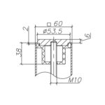 ОпораП60*60 Н 55 фланец черный, Lincos