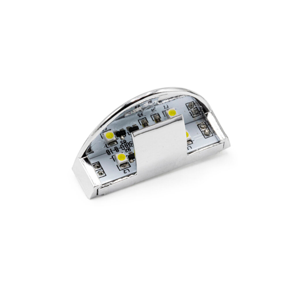 411250 Клипса на полку 20771 (2LED), 12V DC, 0,16W, свет белый хол.(6400К), хром с проводом 1,4м