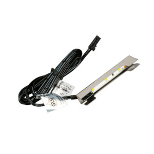 411260 Клипса 20775 на полку 6-9мм 3LED, 12V DC, 0,2W, свет холодный белый, хром ,66 мм,с проводом 1,5 м