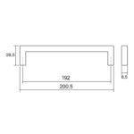 Ручка U 0056192Z26, брашированная медь, 192 мм L 200 мм, Viefe