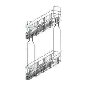 Корзина  Cargo Mini SIMPLY 150 мм, левая, боковое крепление, 2 полки, направляющие L-450 Полного Выдвижения с доводчиком, хром, Rejs