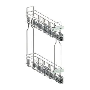Корзина  Cargo Mini SIMPLY 150 мм, правая, боковое крепление, 2 полки, направляющие L-450 Полного Выдвижения с доводчиком, хром, Rejs
