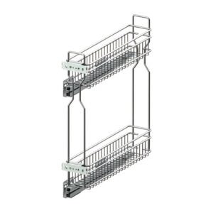 Корзина  Cargo Mini SIMPLY 200 мм, левая, боковое крепление, 2 полки, направляющие L-450 Полного Выдвижения с доводчиком, хром, Rejs