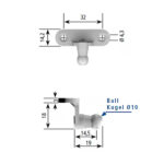 Stabilus Крепление низ мет. 6284UG, шт