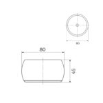 Ножка мебельная H45 мм, D80мм, бук, №11, без покрытия