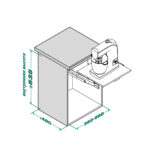 ChefsTable Механизм подъемный под столешницу Ш Х Г х В: 400-600 х 480 х 535-900мм, цвет антрацит,  Kesseböhmer