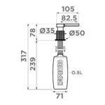 Omoikiri OM-05-LG латунь/графит дозатор